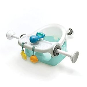 lot 17671 image: Summer My Bath Seat with Toys �� Baby Bathtub Seat for Sit-Up Bathing with Backrest Support, Plus Fun Bath Toys �� Easy to Set-Up, Remove, and Store, with Secure Suction Cups, Mint, 4 Piece Set (B08N6C71B7)