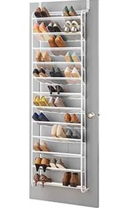 lot 17699 image: Whitmor, White 36-Pair Over The Door Shoe Organizer