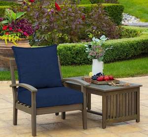lot 17709 image: Arden Selections Outdoor Deep Seating Cushion Set 24 x 24, Sapphire Blue Leala