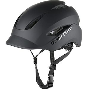 lot 17732 image: BASE CAMP Bike Helmet Lightweight, Adults-Men-Women Bike Helmet with Light-Urban Bicycle Helmet for Commuting, Biking, Skating, Adjustable M Size (Black)