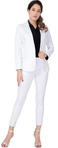 lot 17741 image: Marycrafts Womens Business Blazer Pant Suit Set for Work 10 White