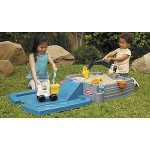 lot 17754 image: Little Tikes Dirt Diggers Excavator Sandbox for Kids Including Lid and Play Sand Accessories