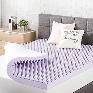 lot 17757 image: Best Price Mattress 3 Inch Egg Crate Memory Foam Mattress Topper with Soothing Lavender Infusion, CertiPUR-US Certified, Twin (B07BNYQ8PS)