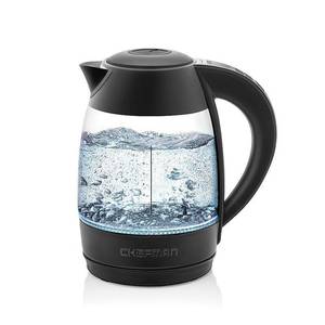lot 17758 image: Chefman 1.7 Liter Glass Precision Control Electric Kettle  Tea Infuser