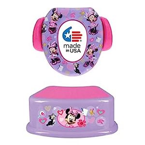 lot 17759 image: Disney Minnie Mouse 2 PcHappy Helpers Essential Potty Training Set - Soft Potty Seat, Step Stool (B09VD1GB55)