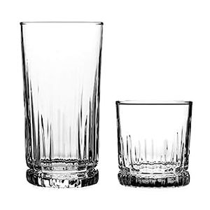 lot 17761 image: Anchor Hocking Anniston 16 Piece Clear Glass Drinkware Set