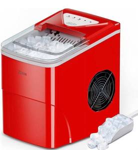 lot 17762 image: Silonn Ice Makers Countertop, 9 Cubes Ready in 6 Mins, 26lbs in 24Hrs, Self-Cleaning Ice Machine with Ice Scoop and Basket, 2 Sizes of Bullet Ice for Home Kitchen Office Bar Party Retail $120