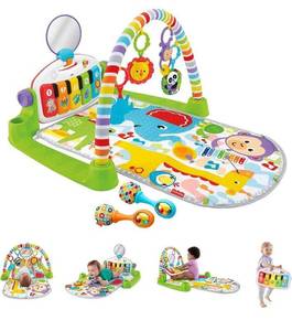 lot 17769 image: Fisher-Price Baby Playmat Deluxe Kick & Play Piano Gym & Maracas With Smart Stages Learning Content, 5 Linkable Toys & 2 Soft Rattles Amazon Exclusive