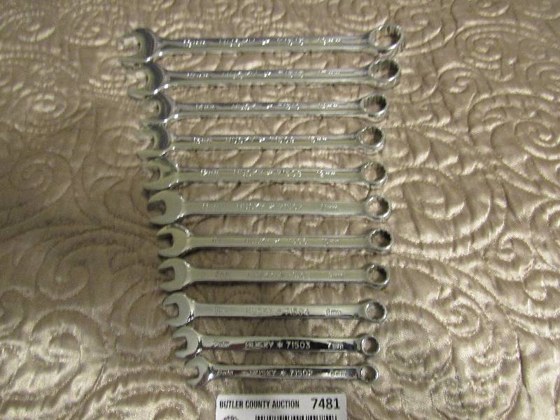 lot 7481 image: HUSKY METRIC 11pc Wrench Set - NEW See decription for sizes