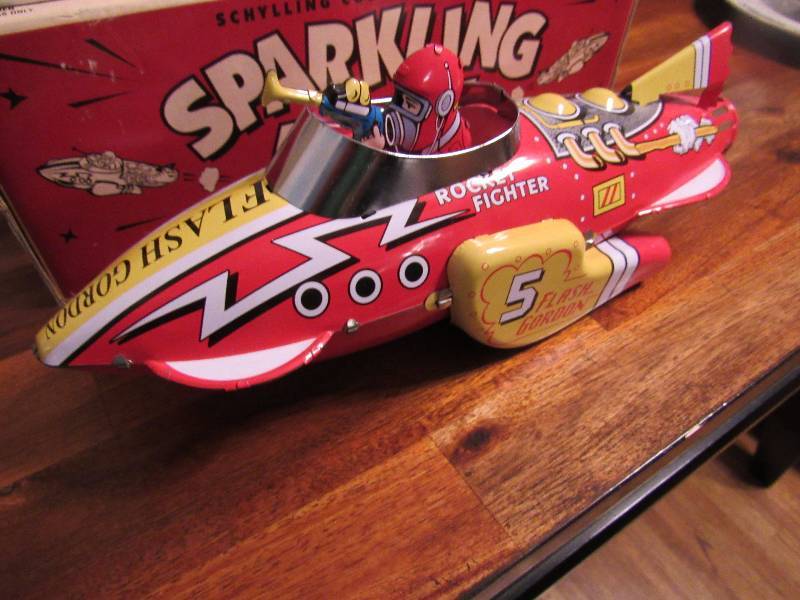 lot 7523 image: Schylling Collector Series Sparkling Rocket Fighter Ship NEW with BOX