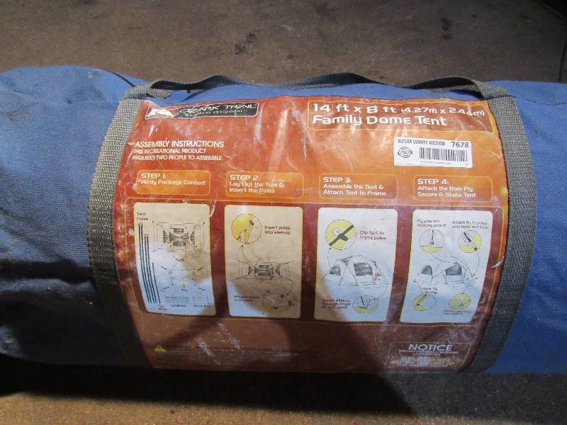 lot 7678 image: Family DOME TENT - Blue 14 x 8 Ozark Trail