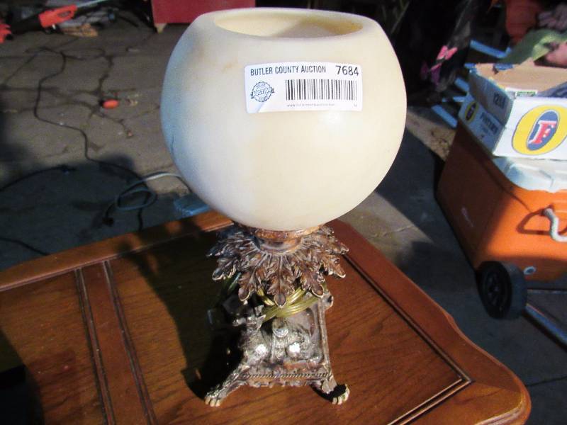 lot 7684 image: Decorative Camel Lamp with round globe - Very Unique