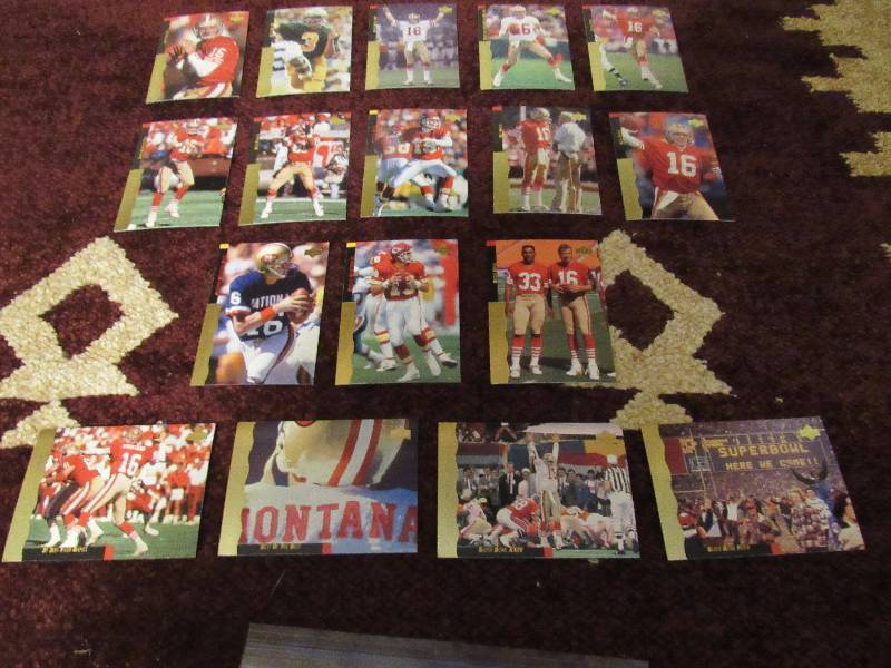 lot 7751 image: Lot of 17 - Upper Deck - Joe Montana Football Cards