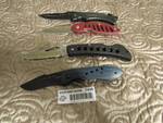 Lot of 4 Pocket Knives - 1 Sheffield, 1 Wolfe (red), 1 blue and one black