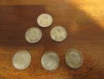 Coins - 6 dimes 1951, 1957, 1960, 1961, 1963, 1964