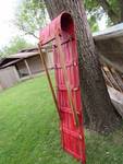 Large Antique Red Wooden Sled