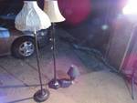 2 Floor Lamps, 1 Table Lamp w/ green shade