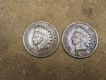 Lot of 2 Indian Head Pennies 1898 & 1902 Coins