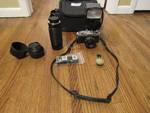 Minolta X-370 Camera w. Flash, 2 Extra Lenses, Duster and Bag