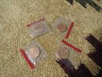 Lot of 4 Denver Mint Pennies Uncirculated