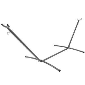 lot 1603 image: Equip Steel Gray Hammock Stand Open Size 108 in. L x 43 in. W x 40 in. H