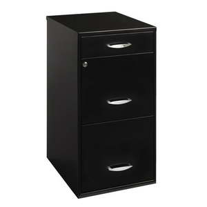 lot 1605 image: Filing Cabinet 18 W 3-Drawer Organizer File Black