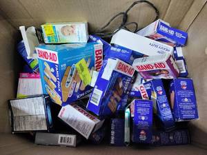 lot 1608 image: Box Of Fun Tons Various Bandaids, Medical Items, Medicine