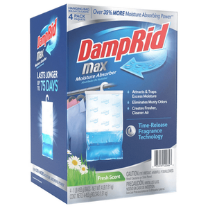 lot 3630 image: DampRid Max Moisture Absorber Fresh Scent Hanging Bag 4 pk