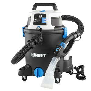lot 5832 image: HART 3-in-1 WetDry Shampoo Vac 6 Gallon 5.5 Peak HP Vacuum Cleaners
