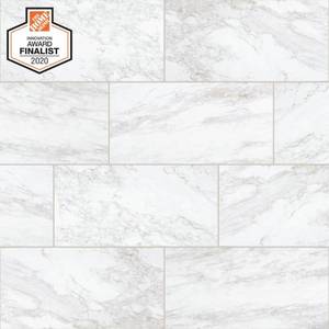 lot 2462 image: Daltile QuicTile 12 in. x 24 in. Enchanting Marble Matte Porcelain Locking Floor Tile (9.6 sq. ft.  case)