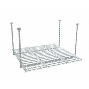 lot 2488 image: HyLoft� 00540 Adjustable Height Steel Ceiling Storage Rack 45 W x 45 L White Finish 250 Pound Capacity