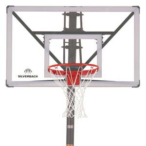 lot 3570 image: Silverback SBX 54 In-Ground Basketball Hoop with Adjustable-Height Backboard and QuickPlay Design