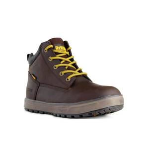 lot 3584 image: DEWALT Mens Helix PTWP Waterproof 6 in. Work Boots - Soft Toe - Brown Crazy Horse Size 10. 5(M)