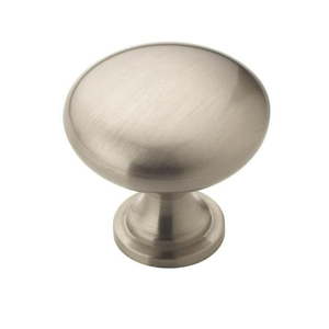 lot 5852 image: Amerock Edona 1-14 in (32 mm) Diameter Satin Nickel Cabinet Knob 25 Pieces