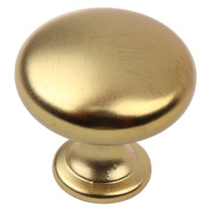 lot 1718 image: GlideRite 1.125 in. Solid Classic Round Cabinet Knobs Brass Gold Pack of 15