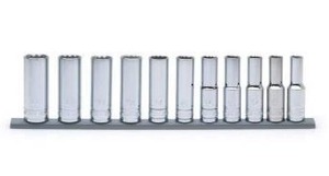 lot 1726 image: Husky 12 in. Drive Deep Metric Socket Set (11-Piece)