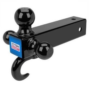 lot 1747 image: TowSmart Up to 14,000 lb. 1-78 in., 2 in, and 2-516 in. Ball Diameters Adjustable Trailer Tri-Ball Mount with Hook