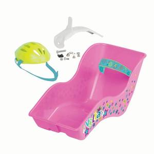 lot 2545 image: VOLTA Doll Carrier Bike Seat Attachment with Helmet - Pink