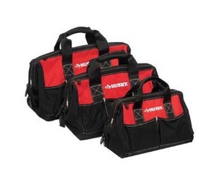 lot 5900 image: Husky 18 in., 15 in. and 12 in. Tool Bag Combo, RedBlack
