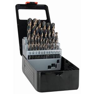 lot 5918 image: CLE-LINE Black and Gold High Speed Drill Bit Set (29-Piece)