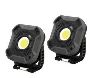 lot 5926 image: Husky 800-Lumen LED Utility Lights 2-Modes with Magnetic Handle and Batteries (2-Pack), Black