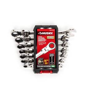 lot 5927 image: Husky Flex Ratcheting MM Combination Wrench Set (7-Piece)