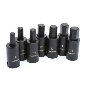 lot 5931 image: 12 In. Drive Hex Bit Impact Socket Set MM (7-Piece)