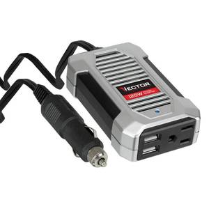 lot 5939 image: Vector 120 Watt Power Inverter, 12V DC, 120V AC, Dual USB Charging Ports
