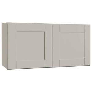lot 1672 image: Hampton Bay Shaker Assembled 36x18x12 in. Wall Bridge Kitchen Cabinet in Dove Gray