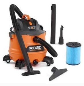 lot 1675 image: RIDGID NXT 53L (14 Gal.) 6.0 Peak HP WetDry Shop Vacuum with Fine Dust Filter, Hose and Accessories