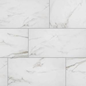 lot 1684 image: Florida Tile Home Collection Michelangelo Calacatta Rectified 12 in. x 24 in. Porcelain Floor and Wall Tile (13.3 sq. ft. case), WhiteMatte