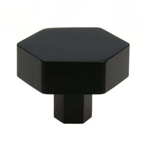 lot 5864 image: GlideRite 1-12 Solid Hexagon Matte Black Cabinet Knob 9 Pieces