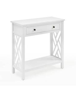 lot 5893 image: Alaterre Furniture Coventry Wood Console Table with Drawer and Shelf