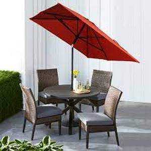 lot 1588 image: MainStays 6x7.5ft Push Up Rectangular Market Umbrella
